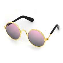 1 Stück süße retro runde Spiegelsonnenbrille, geeignet als Foto Requisite für kleine Hunde/Katzen, Haustierkatzen/Hunde Sonnenbrille, Teddy personalisierter lustiger Kopfschmuck Haustierzubehör