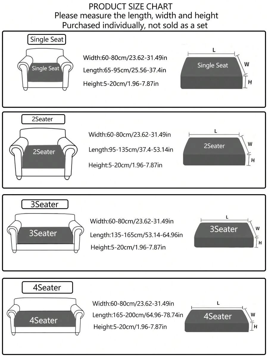 1pc Elastic Universal 4-Season Sofa Cover, Full Coverage Sofa Seat Cushion Slipcover, Washable, Dustproof & Dirt-Resistant