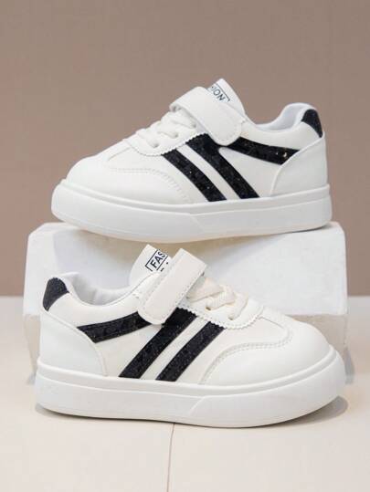 2025 Spring Autumn New Fashion Canvas Children Sneakers, Girls' Hook And Loop Low-Top Casual Shoes, Boys' Anti-Slip Running Sports Shoes