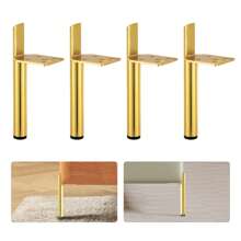 YUNRUX 4 stycken möbelfötter stålbordsben, skåpben, koniska möbelben guld 15 cm - Guld - Visa 1