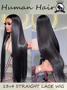 Parrucca frontale in pizzo di capelli umani da 36 pollici, 13x4, densità 180, con frontalino trasparente, parrucca frontale in pizzo di capelli umani lisci, parrucca frontale in pizzo di capelli umani pretrattata con baby hair, parrucca di capelli umani senza colla, da 6 a 36 pollici, per donne