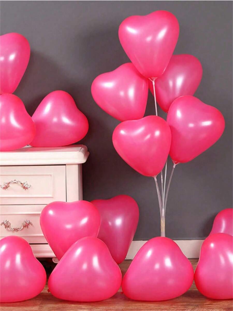 20 Balões de Látex Irregulares Rosa - Decoração Vibrante e Romântica para o Dia dos Namorados, Casamento e Aniversário