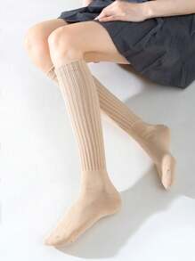 1 Pair Women Over The Knee Socks, Colorful Vertical Stripe Pattern, Fashion Versatile Thigh High Stockings, Spring/Summer