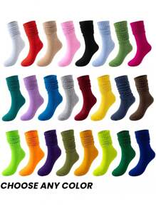 1 Pair Women Over The Knee Socks, Colorful Vertical Stripe Pattern, Fashion Versatile Thigh High Stockings, Spring/Summer