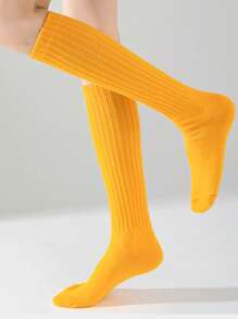 1 Pair Women Over The Knee Socks, Colorful Vertical Stripe Pattern, Fashion Versatile Thigh High Stockings, Spring/Summer