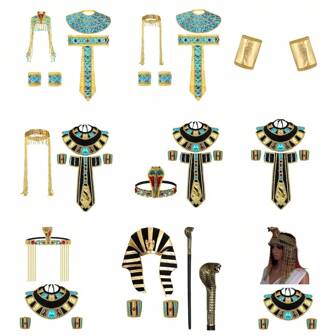 (1 Set) Ancient Egyptian Pharaoh, Roman Queen Of The Nile, Egyptian Cleopatra Costume Accessories