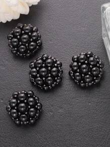 5pcs/Set Elegant Metal Pearl Dome Buttons, Suitable For Furs, Suits, Uniforms, Jackets, Decorative Accessories, Handbags, Gift Boxes, Flower Bouquets, Jewelry DIY