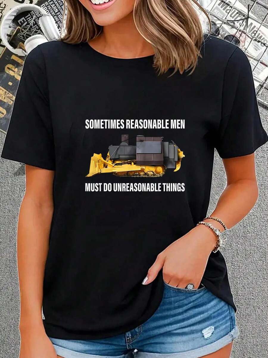 100% Cotton Sometimes Reasonable Men Must Do Unreasonable Things T-Shirt - màu đen - Xem 1