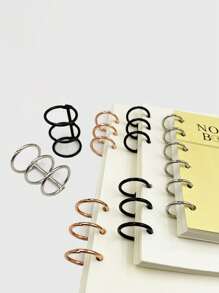 1pc Solid Color 3-Ring Binder Clips, Versatile Binding Accessories For Personalized Planner, Notebook, Calendar - Multicolor - View 4