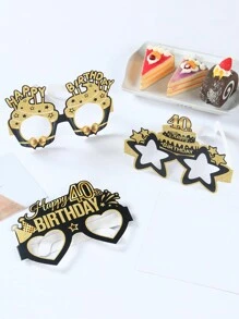 8 piezas Gafas de papel negras y doradas para fiesta de cumpleaños 40, accesorios de foto de fiesta de cumpleaños, decoración y suministros para fiesta de 40 cumpleaños, artículos de fiesta feliz cumpleaños, decoración del hogar y de la habitación