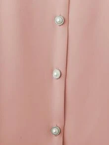 Freie Form Sommer Neu V-Ausschnitt Damen Bluse, Herbst/Winter Elegant Lässig Business Pendler Strickjacke Bluse, Butterblumenfarbe, hochwertig vielseitig schlanke süße Top, Koreanischer Stil, Größe fällt groß aus, empfehlen eine Nummer kleiner zu bestellen - Pink - Übersicht 6