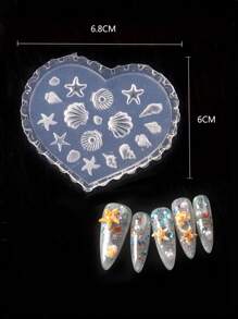 TSZS 1pc Sea Shell Starfish Goldfish Fish 3D Acrylic Nail Mold Summer Sea Jellyfish DIY Silicone Mold Nail Art Mold