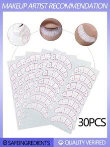50pcs/Sheet 7Pairs Fake Eyelash Extension Practice Paper With Adhesive Patches, Eyelid Pads, And Positioning Marks, Helpful Tools For Eyelash Extension Training - White - View 11