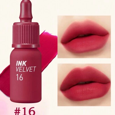 Peripera K-Beauty Ink Velvet Lipstick, High Color Payoff, Long-Lasting, Lightweight, Gluten-Free, Preservative-Free, Velvet Matte Lipstick, Liquid Lipstick, Smooth, Long-Lasting Color, Korean Cosmetics, Korean Makeup