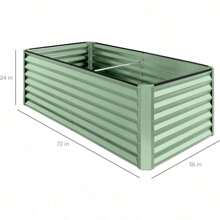 6x3x2ft Outdoor Metal Raised Garden Bed, Deep Root Box Planter For Vegetables, Flowers, Herbs, And Succulents W/ 269 Gallon Capacity - Sage Green