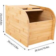 CNCEST Bamboo Rice Storage Container 33.07 Lbs Wood Rice Storage Box With Measuring Cup Cereal Storage Containers Rice Storage Container With Sliding Lid For Grain Cereal Soybean Corn