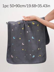 1/2件珊瑚絨刺繡「星空」超細纖維浴室毛巾或臉巾，居家手巾，時尚浴巾，柔軟親膚浴室毛巾，居家浴室裝飾 - 深灰色 - 查看 7