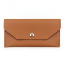 1 件纯色男士和女士 PU 皮革钞票钱包套信封夹硬币方便中包女士钱包钱包长款钱包