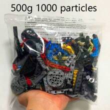 Paquete de 500 g de bloques de construcción tecnológicos compatibles con engranajes, neumáticos y piezas técnicas, adecuado para proyectos MOC de tecnología a granel (color aleatorio)