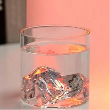 4 pièces Tasse à whisky inspirée de la montagne, en verre borosilicaté transparent durable et facile à nettoyer, sans assemblage requis
