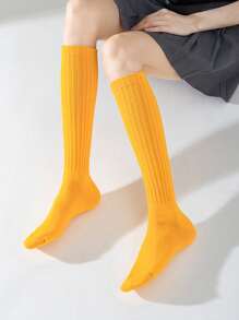 1 Pair Women Over The Knee Socks, Colorful Vertical Stripe Pattern, Fashion Versatile Thigh High Stockings, Spring/Summer