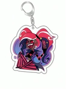 Anime GOODS Anime Acrylic Keychain -Vicky Charlie Alastor Cute Y2K Cartoon Pendant, Suitable For Bags And Keys, Perfect Gift For Fans, Cosplay Accessories Car Key Bag Backpack Small Jewelry Key Ring Accessories Creative Student Gifts Anime Derivatives, Creative Backpack Pendants, Car Key Pendants, Acrylic Keychains, Japanese Comic Pendants, Neko Contents Seed Keychain Collectibles, Pendants, Otaku Collection Gifts, Cheap Gifts School Letter Car Accessories Goth