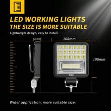 4pcs LED Work Lights For Truck Tractor 4 Inch Square LED Pod Lights Off-Road Light Bar For Car Boat ATV UTV RV