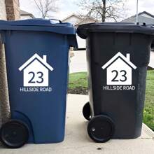 1/3/5pcs Personalized Custom Bin Number Stickers With House Number & Street Name Vinyl Decal For Easy Identification,School Supplies,Back To School