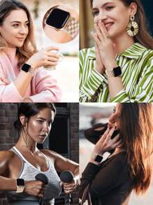 5 Packs Braided Stretchy Nylon Sport Solo Loop Compatible With Apple Watch Band 38mm 40mm 41mm 42mm 44mm 45mm 46mm 49mm For Women Men, Nylon Elastic Straps Wristbands Compatible With Apple Watch Series 10 9 8 7 6 SE 5 4 3 2 1 Ultra Couple New Year Gift Valentine's Day