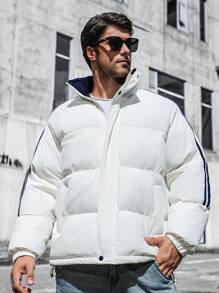 Men's Winter Cotton Coat, Loose And Warm Long-Sleeved Stand-Collar Overcoat, Winter Gift