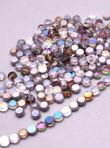 Mixed Color 30pcs 8mm/Bag Flat Round Faceted Glass Beads AB Color Disc-Shaped Glass Loose Beads For Jewelry Making DIY Bracelet Earring