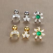 3pcs Stainless Steel Cartilage Earring Set, Women's Gold Color Ear Cuff Studs, Fashion Jewelry - 3pcs Earrings Set - View 9