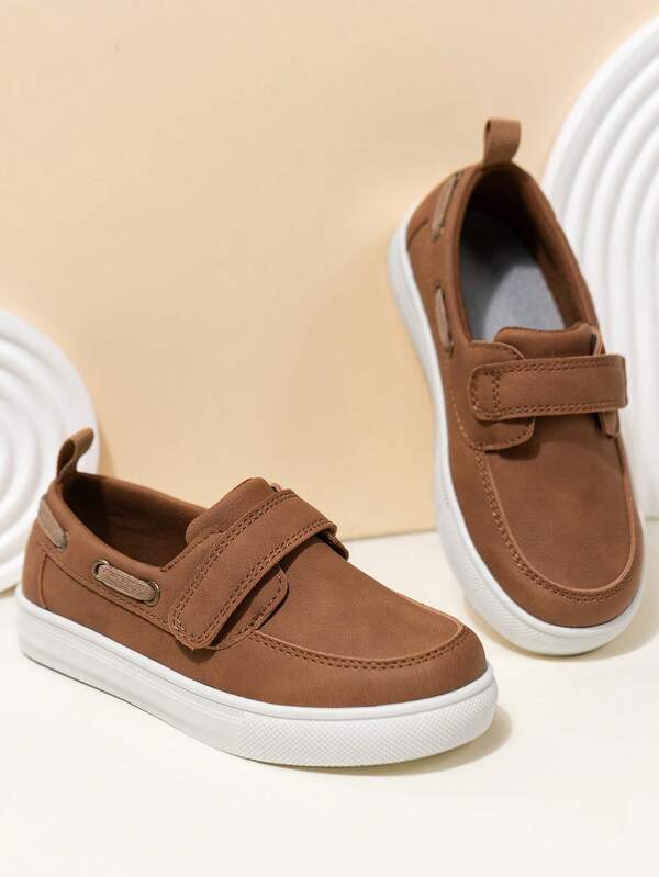 New Spring Summer Autumn Kids' British Style Hook-And-Loop Anti-Slip Wear-Resistant Canvas Casual Loafers, Soft Bottom Breathable And Comfortable Slip-On Flats