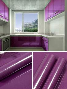 1 卷自粘式家具翻新防水加厚彩绘壁纸，珍珠光，适用于厨房橱柜、衣柜、纯色 PVC 壁纸剥离和粘贴壁纸 - 彩色 - 查看 27