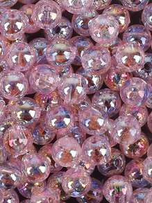 100 hạt Acrylic tròn trong suốt màu hồng nhạt 6/8/10mm dùng làm đồ trang sức DIY làm vòng tay, vòng cổ, phụ kiện - màu hồng nhạtLPK - Xem 3