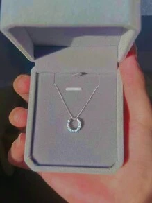 1 szt. Naszyjnik z cyrkonii w kształcie koła, minimalistyczny i świeży styl, odpowiedni dla nastolatek i młodych kobiet