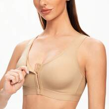 MELENECA MELENECA Women's Front Closure Wirefree Post Surgery Plus Size Back Support Posture Bra