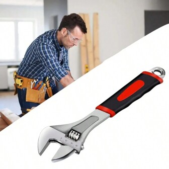 1 件装高精度可调节盆式扳手，带符合人体工程学的橡胶涂层手柄，适用于汽车、管道、家庭、车辆和浴室维修，男士工具