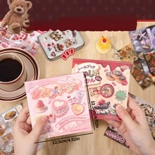 30 Sheets Japanese Style Cute Desserts Pattern Stickers, Retro Aesthetic For Scrapbooking And Journaling,School Supplies,Back To School - Multicolor - View 2