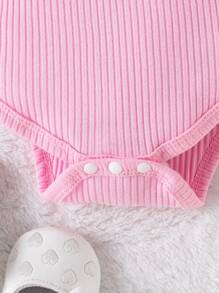 2pcs Baby Girls' Cute Bodysuit + Shorts Light Summer Outfit - Baby Pink - View 5