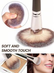 MAANGE 18pcs/20pcs Professional Makeup Brush Set, Includes 18 Makeup Brushes For Face, 1 Makeup Sponge And 1 Velvet Makeup Bag, Featuring Powder Brush, Blush Brush, Foundation Brush, Contour Brush, Eyeshadow Brush, Eyebrow Brush, Eyeliner Brush And Smudge Brush. The Makeup Tools Are Made Of Soft, Skin-Friendly Fibers And Are Convenient To Carry. It Is An Ideal Gift For Women And Girls. The Set Contains Various Makeup Brushes, Making It A Perfect Combination Of Makeup Tools. - Champagne - View 8