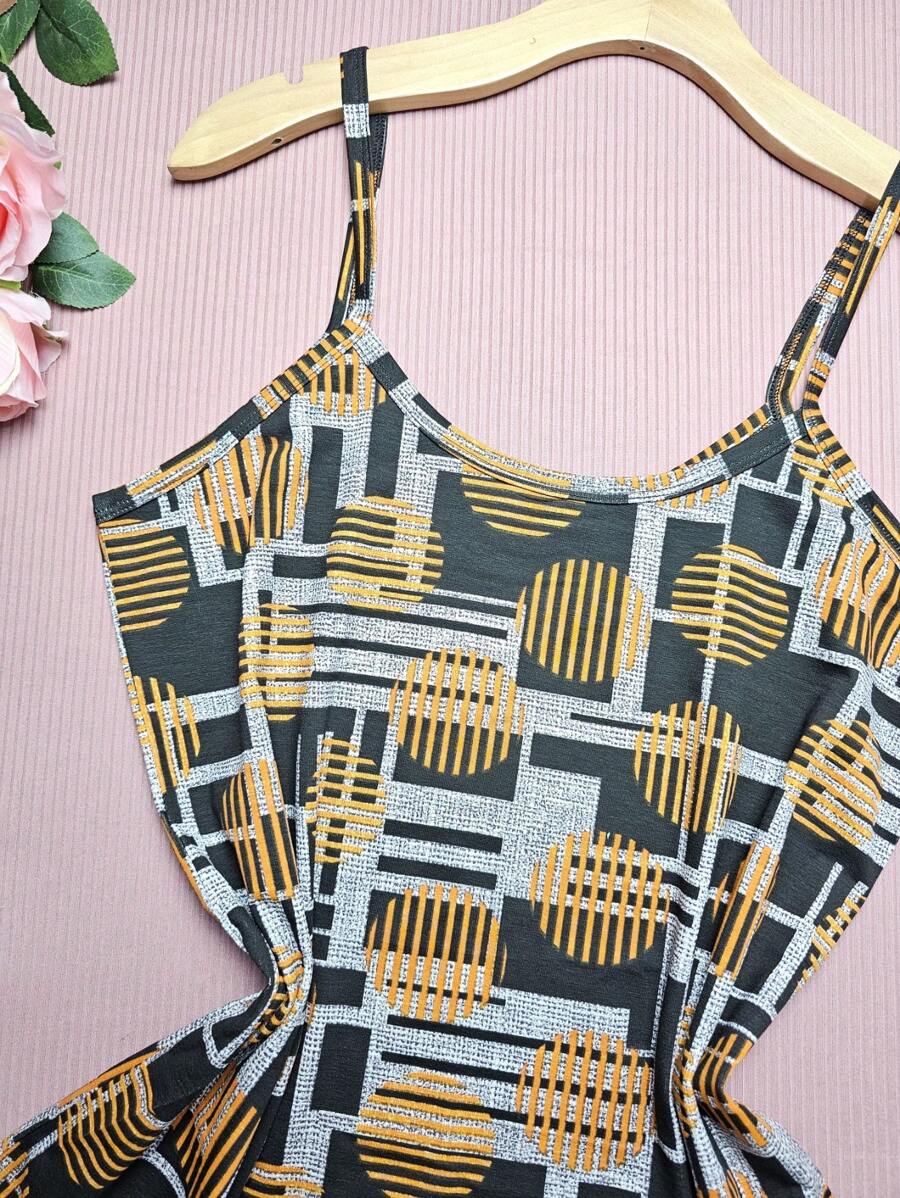 FASHION Women's Tank Top Plus Size Straps G1 Stretches Well NEW Prints - G1 黑 圓條 - 查看 1