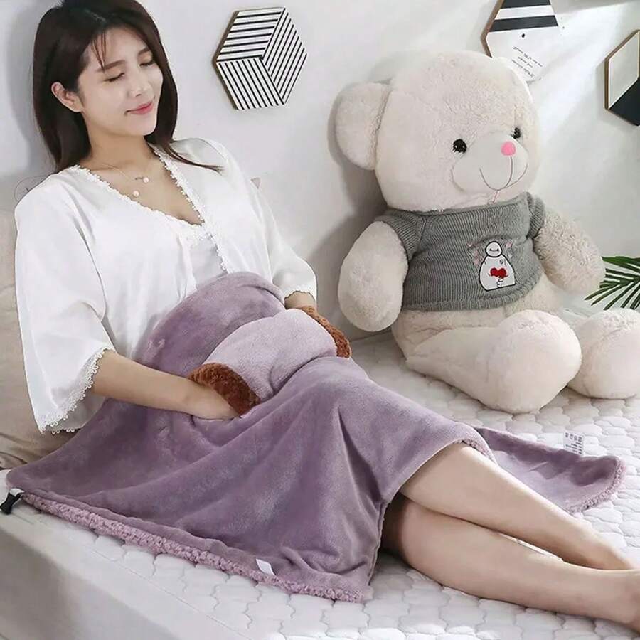USB Heated Electric Blanket - 10S Quickly Increase The Temperature - 24''x32'' - Purple - View 1