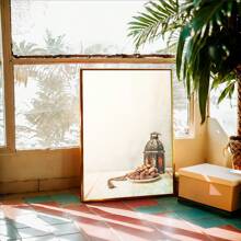 1pc Date Palm Lantern Art Painting Wallpaper, Painting Canvas Poster, Printing Mural Suitable For Dormitory, Apartment, Dining Room, Living Room, Modern Home Decoration, Desktop Decoration, Waterproof, Decor, Festivals, Gifts - FUYHB1335 - View 6