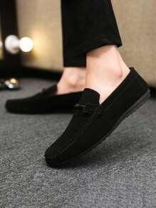 Men's Classic Fashion Comfortable Slip-On Loafers, Business Casual Moccasins - Black - View 3