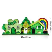1Set St. Patrick Day Green Farmhouse Wooden Tabletop Decorations Sign Table Centerpiece Lucky Clover Coins Jar Green Shamrock Rainbow Sign For Farmhouse St. Patrick Day Theme Party Decor Dinner Party Coffee Bar Irish Table Topper Decor