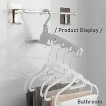 3/1PC 多功能折叠衣架节省空间，可调节垂直和水平衣服收纳架，带有多个孔，用于衣柜储存的塑料衣架，可折叠设计，方便使用和储存，节省空间的壁橱收纳架，非常适合悬挂衬衫、裤子和配饰，非常适合家庭和公寓。