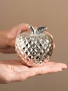 1 peça moderna simples cerâmica ouro prata maçã decoração de mesa - artesanato, decoração de casa, sala de estar, decoração de mesa, perfeito para decoração de festa ou festival