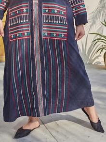 优雅长袖刺绣阿拉伯女式连衣裙，色彩缤纷的金色斋月 Jalabiya，传统春夏 2025 宰牲节