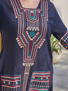 优雅长袖刺绣阿拉伯女式连衣裙，色彩缤纷的金色斋月 Jalabiya，传统春夏 2025 宰牲节